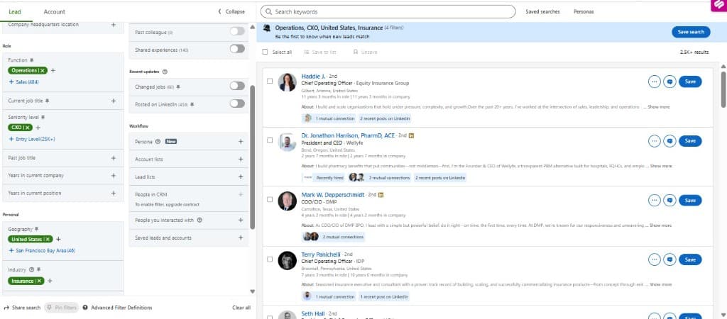 ICP-targeted data extraction view