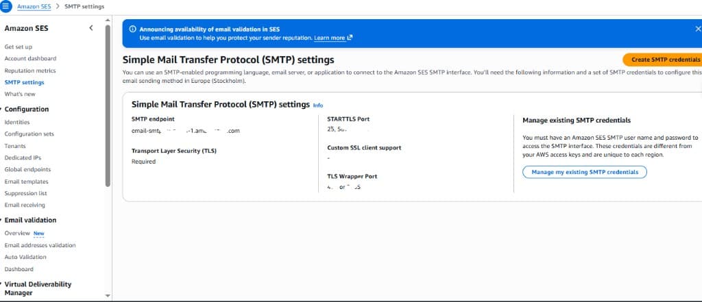 Email server SMTP and infrastructure configuration